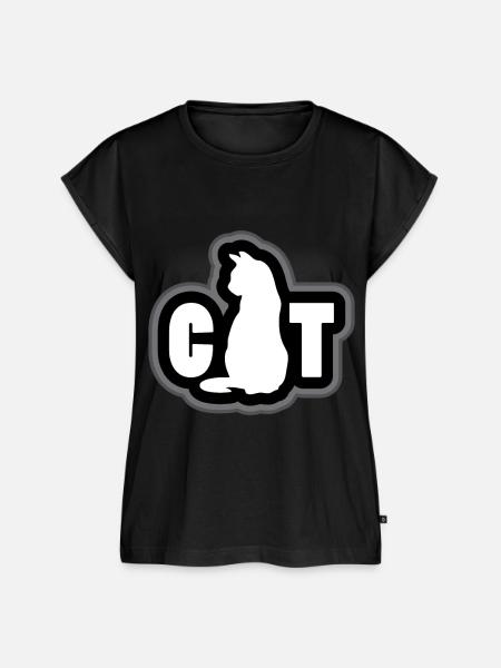Weiße Katze Geschenkidee - Frauen Premium Bio Top - Schwarz