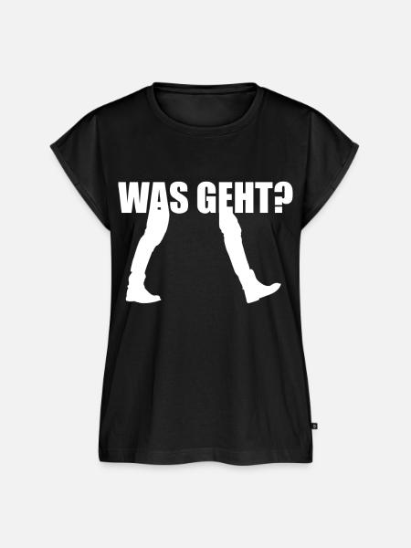 Was Geht Begrüßung - Frauen Premium Bio Top - Schwarz