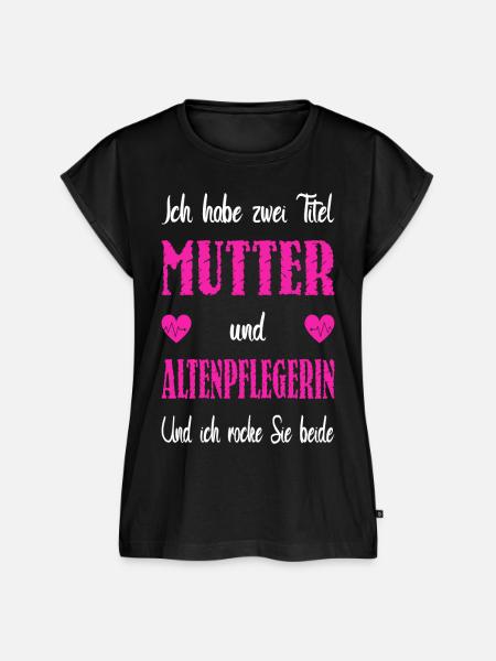 Zwei Titel Mutter Altenpflegerin - Frauen Premium Bio Top - Schwarz