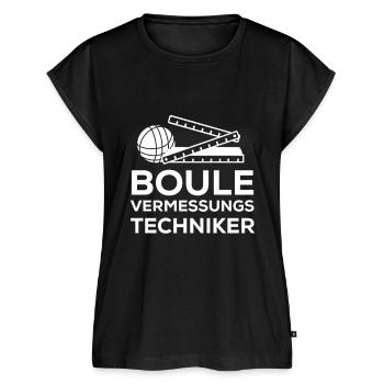 Lustiges Boule Spiel Sprüche Shirt Vermessung - Frauen Premium Bio Top - Schwarz - Vorne - AI Model Female 172 light (172cm)