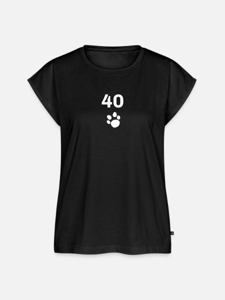 40, Tier tatze, Ideen - Frauen Premium Bio Top - Schwarz