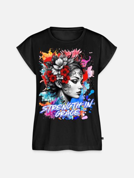 Strength in Grace - Frauen Premium Bio Top - Schwarz