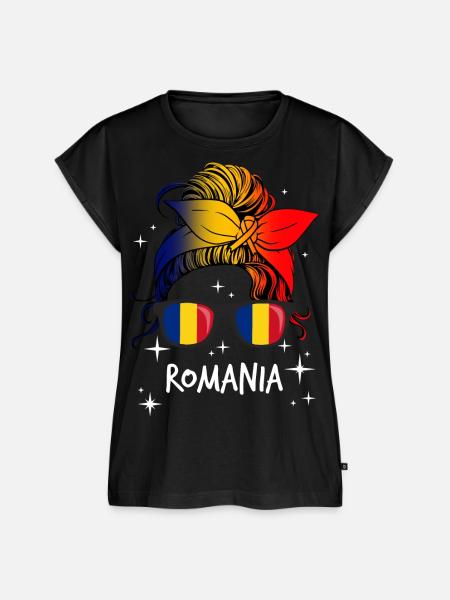 Rumänien - Frauen Premium Bio Top - Schwarz
