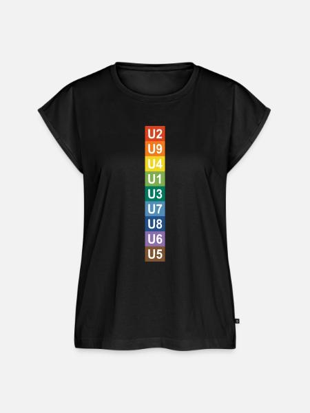 U-Bahn Regenbogen Berlin - Frauen Premium Bio Top - Schwarz