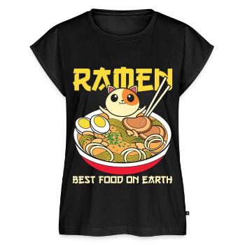 Anime Japan Kawaii Geschenk Ramen - Frauen Premium Bio Top - Schwarz - Vorne - AI Model Female 172 light (172cm)