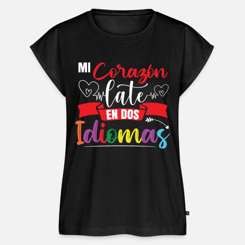 Ecole Professeur d’Espagnol Bilingue - Haut bio Premium Femme - noir