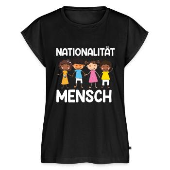 Nationalität Mensch Anti Rassismus Geschenk - Frauen Premium Bio Top - Schwarz - Vorne - AI Model Female 172 light (172cm)