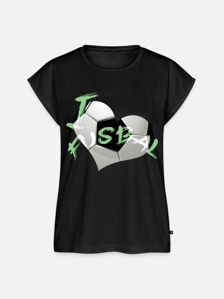 Ich liebe Fußball 2022 - Frauen Premium Bio Top - Schwarz