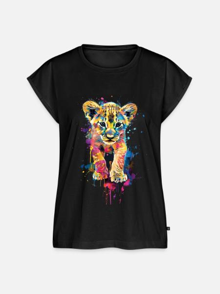 Löwe - Frauen Premium Bio Top - Schwarz