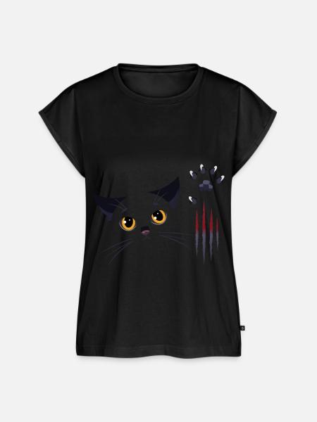 Schwarze Katze - Frauen Premium Bio Top - Schwarz