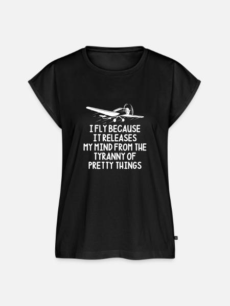 Pilot Flugzeug Fliegen Flieger Geschenk - Frauen Premium Bio Top - Schwarz