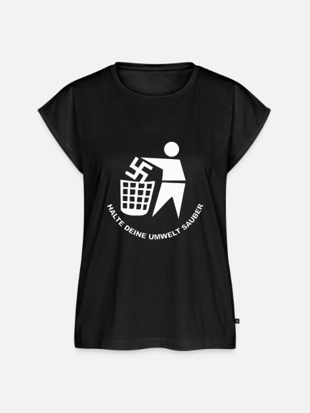 Halte Deine Umwelt Sauber - Frauen Premium Bio Top - Schwarz