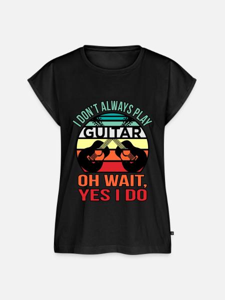 Gitarre - Frauen Premium Bio Top - Schwarz
