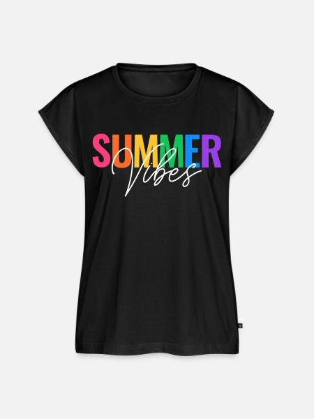 SUMMER VIBES - FEELINGS - Frauen Premium Bio Top - Schwarz