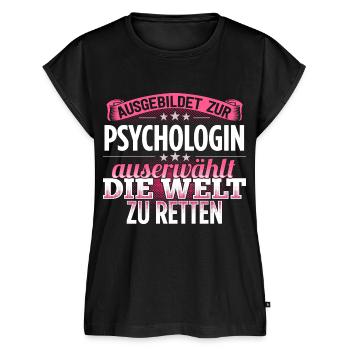 PSYCHOLOGIN - Die Auserwählte - Frauen Premium Bio Top - Schwarz - Vorne - AI Model Female 172 light (172cm)