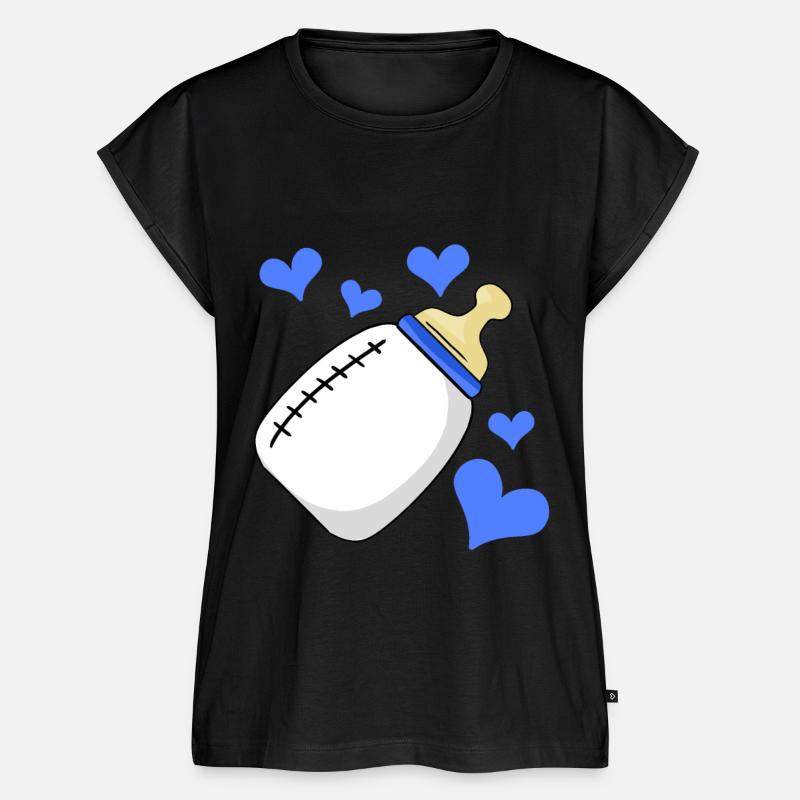 Bouteille de lait Garçon enceinte naissance - Haut bio Premium Femme - noir