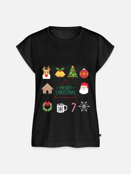 Fröhliche Weihnachten - Frauen Premium Bio Top - Schwarz