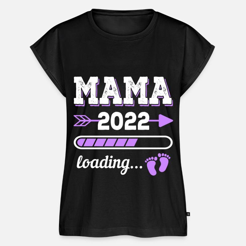 Mama 2022 Loading Werdende Mutter Geburt Geschenk - Frauen Premium Bio Top - Schwarz