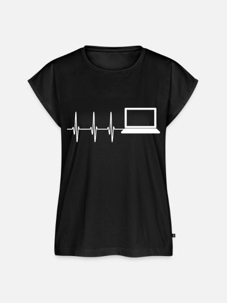 Herzschlag Informatiker Laptop - Frauen Premium Bio Top - Schwarz