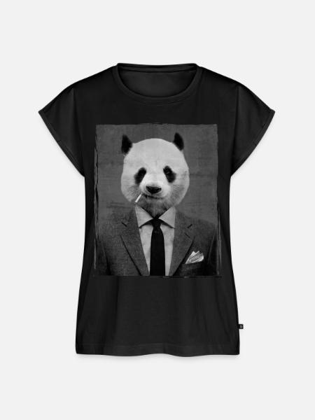 Dandy Panda - Frauen Premium Bio Top - Schwarz