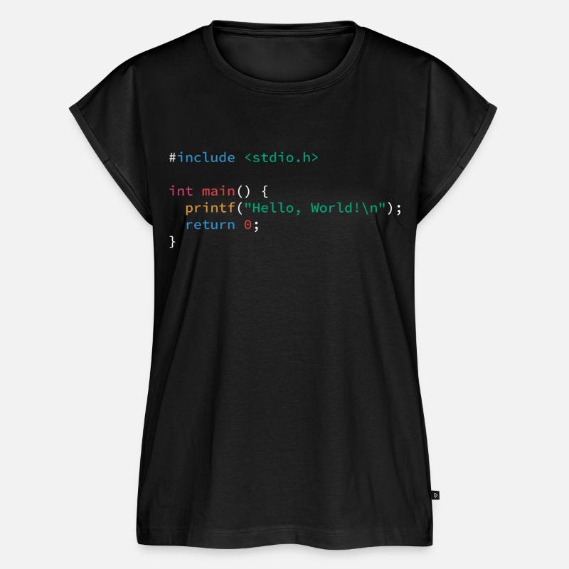 Programmiercode Insider Spruch Hello World - Frauen Premium Bio Top - Schwarz