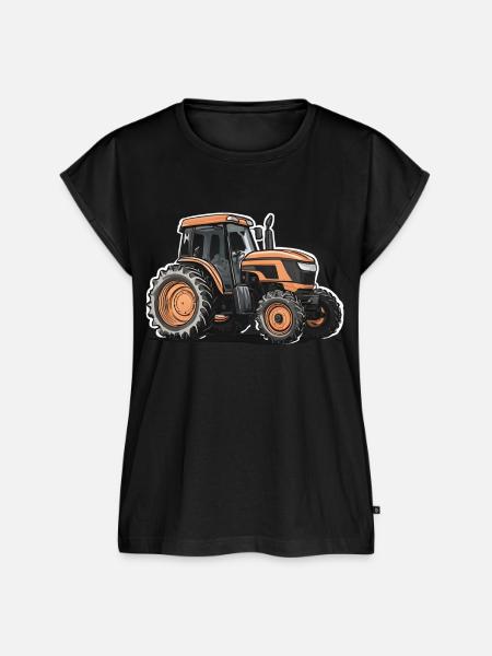 Einzelner Traktor - Frauen Premium Bio Top - Schwarz