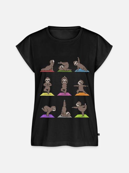 Faultier Yoga - Frauen Premium Bio Top - Schwarz