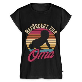 Befördert Zur Oma - Frauen Premium Bio Top - Schwarz - Vorne - AI Model Female 172 light (172cm)