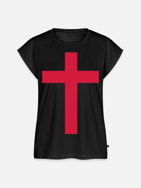 kreuz - Frauen Premium Bio Top - Schwarz