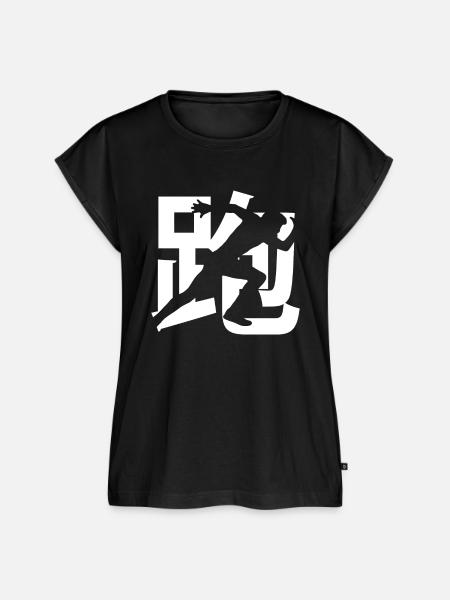 LĂ€uferin - Frauen Premium Bio Top - Schwarz
