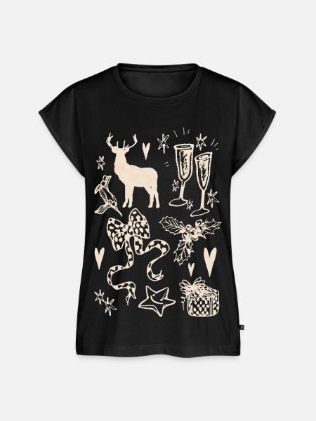WEIHNACHTSSAMMLUNG - Frauen Premium Bio Top - Schwarz