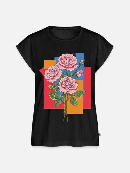 Rosen - Frauen Premium Bio Top - Schwarz