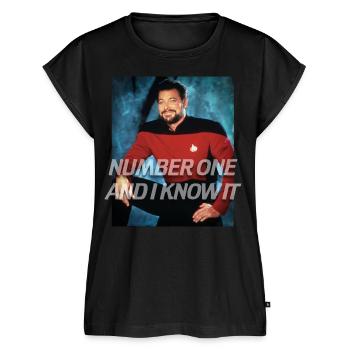 Star Trek The Next Generation Riker Nummer Eins - Frauen Premium Bio Top - Schwarz - Vorne - AI Model Female 172 light (172cm)