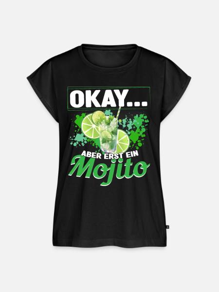 Mojto Longdrink Cocktail - Frauen Premium Bio Top - Schwarz