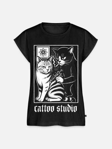 Cattoo Studio - Frauen Premium Bio Top - Schwarz