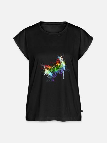 Schmetterling Splash of Colour - Frauen Premium Bio Top - Schwarz