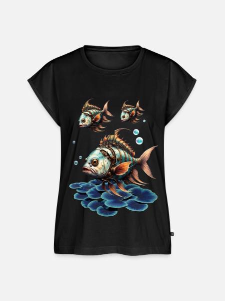 Toller Fantasy-Steampunk-Fisch. - Frauen Premium Bio Top - Schwarz