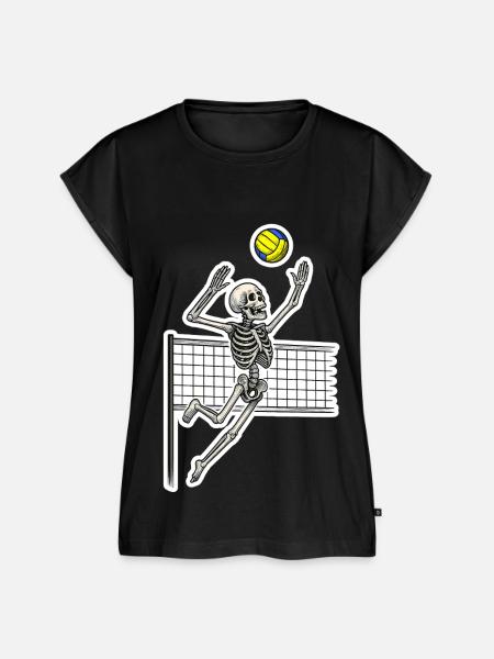 Volleyball-Skelett-Spike - Frauen Premium Bio Top - Schwarz