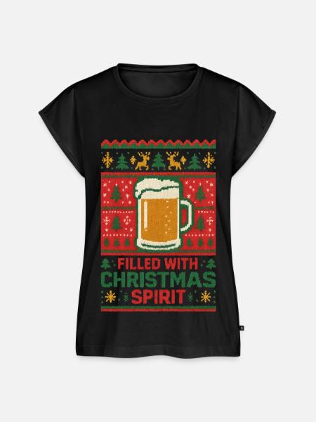 Bierkrug Weihnachtspullover - Frauen Premium Bio Top - Schwarz