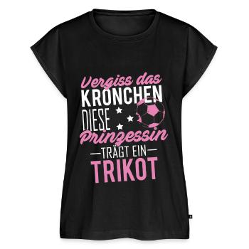 Fußballerin lustiger Spruch Fußball Sprüche - Frauen Premium Bio Top - Schwarz - Vorne - AI Model Female 172 light (172cm)
