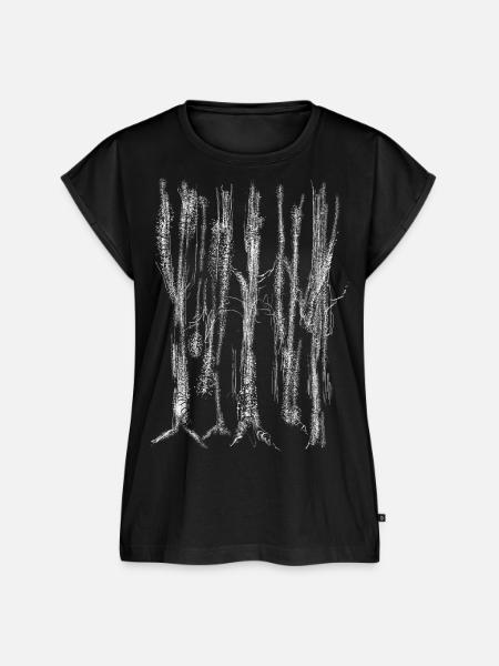 Wald / Bäume Struktur - Frauen Premium Bio Top - Schwarz