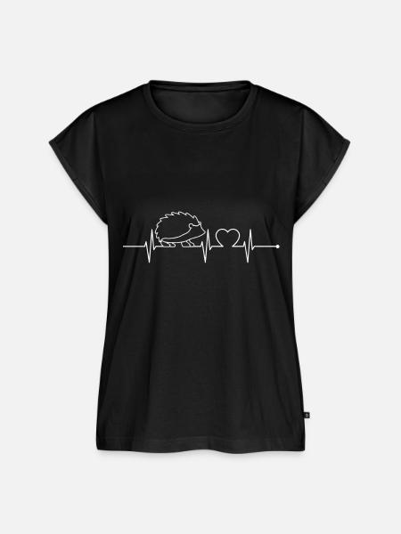 Igel Herzschlag - Frauen Premium Bio Top - Schwarz