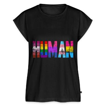 LGBT - Frauen Premium Bio Top - Schwarz - Vorne - AI Model Female 172 light (172cm)