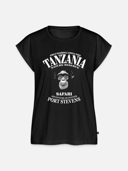 Tansania - Schimpanse - Frauen Premium Bio Top - Schwarz