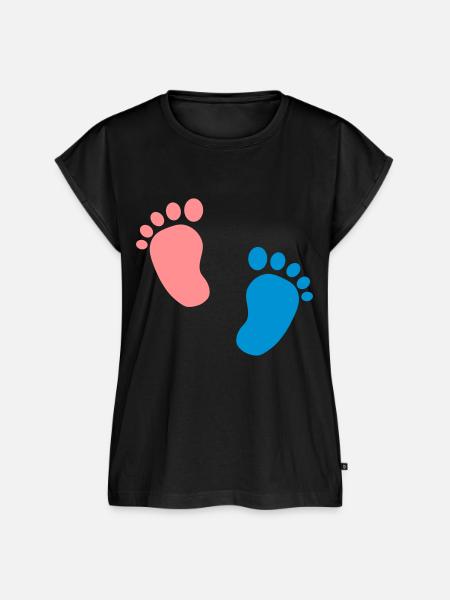 Babyfüße - Frauen Premium Bio Top - Schwarz