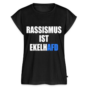 rassismus ist ekelhafd - Frauen Premium Bio Top - Schwarz - Vorne - AI Model Female 172 light (172cm)