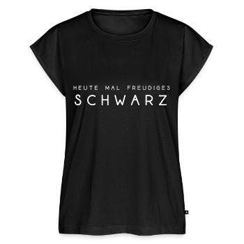 freudiges Schwarz Spruch Kleidung - Frauen Premium Bio Top - Schwarz - Vorne - AI Model Female 172 light (172cm)