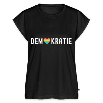 Demokratie Demonstration Menschenrechte - Frauen Premium Bio Top - Schwarz - Vorne - AI Model Female 172 light (172cm)