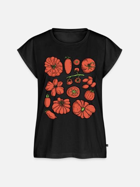 Tomaten - Frauen Premium Bio Top - Schwarz