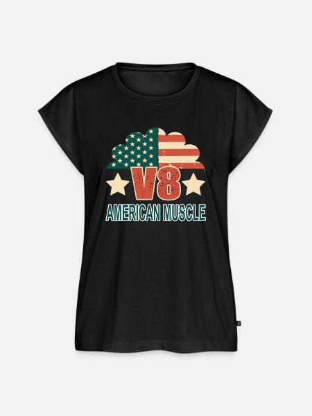 American Muscle V8 - Frauen Premium Bio Top - Schwarz